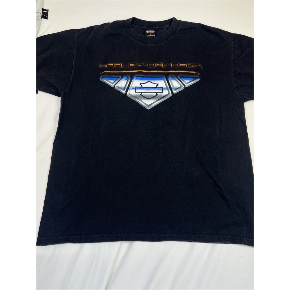 Vintage 2002 Harley Davidson Youngstown Ohio Riding Free T-Shirt Mens XL Black